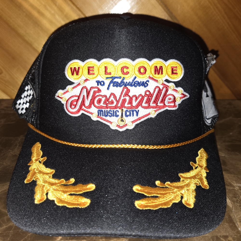 Nashville Music City Black and Gold Hat